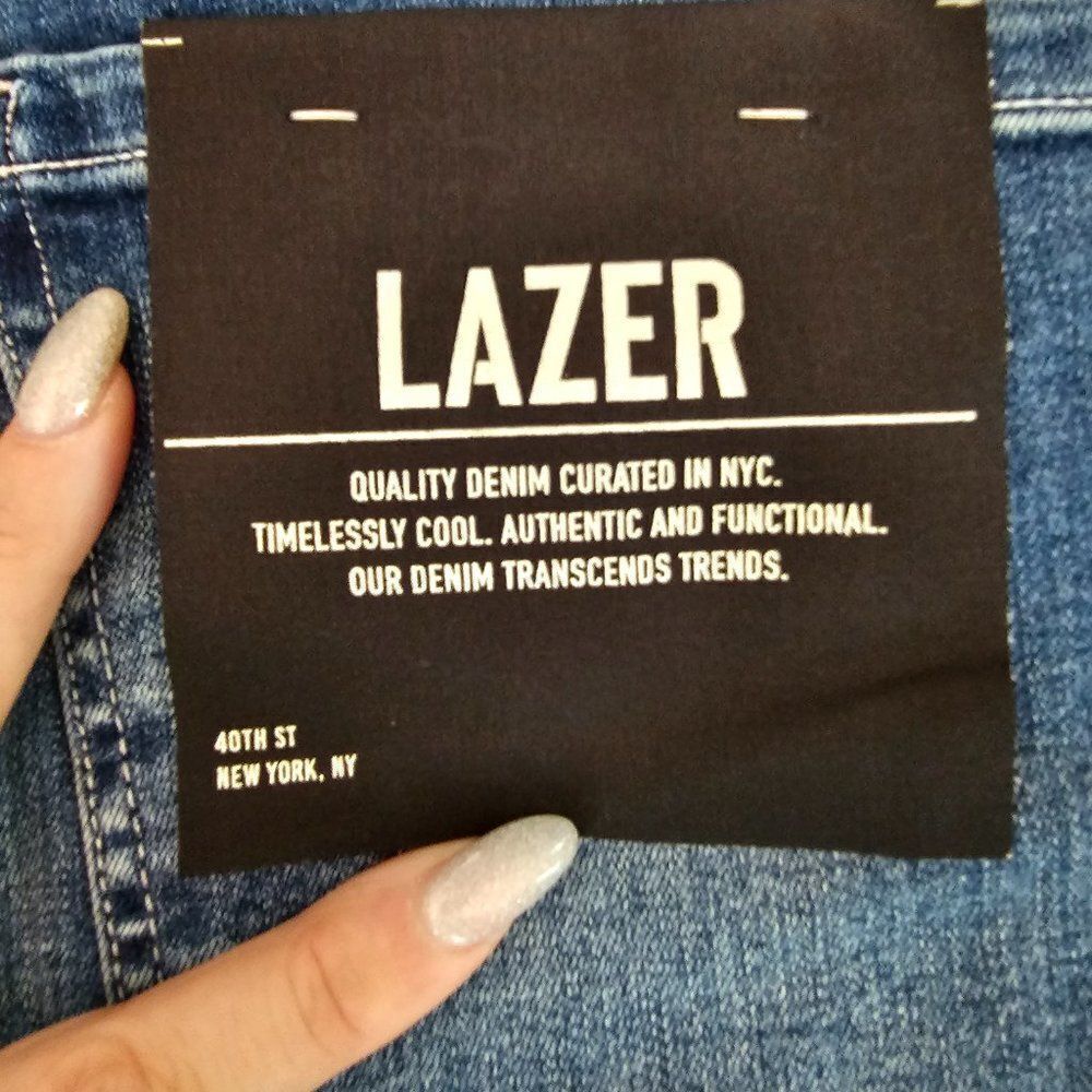 Lazer Men's Straight Leg Opening Regular Fit Blue Distressed Jeans Size 36x32 - Picture 6 of 14